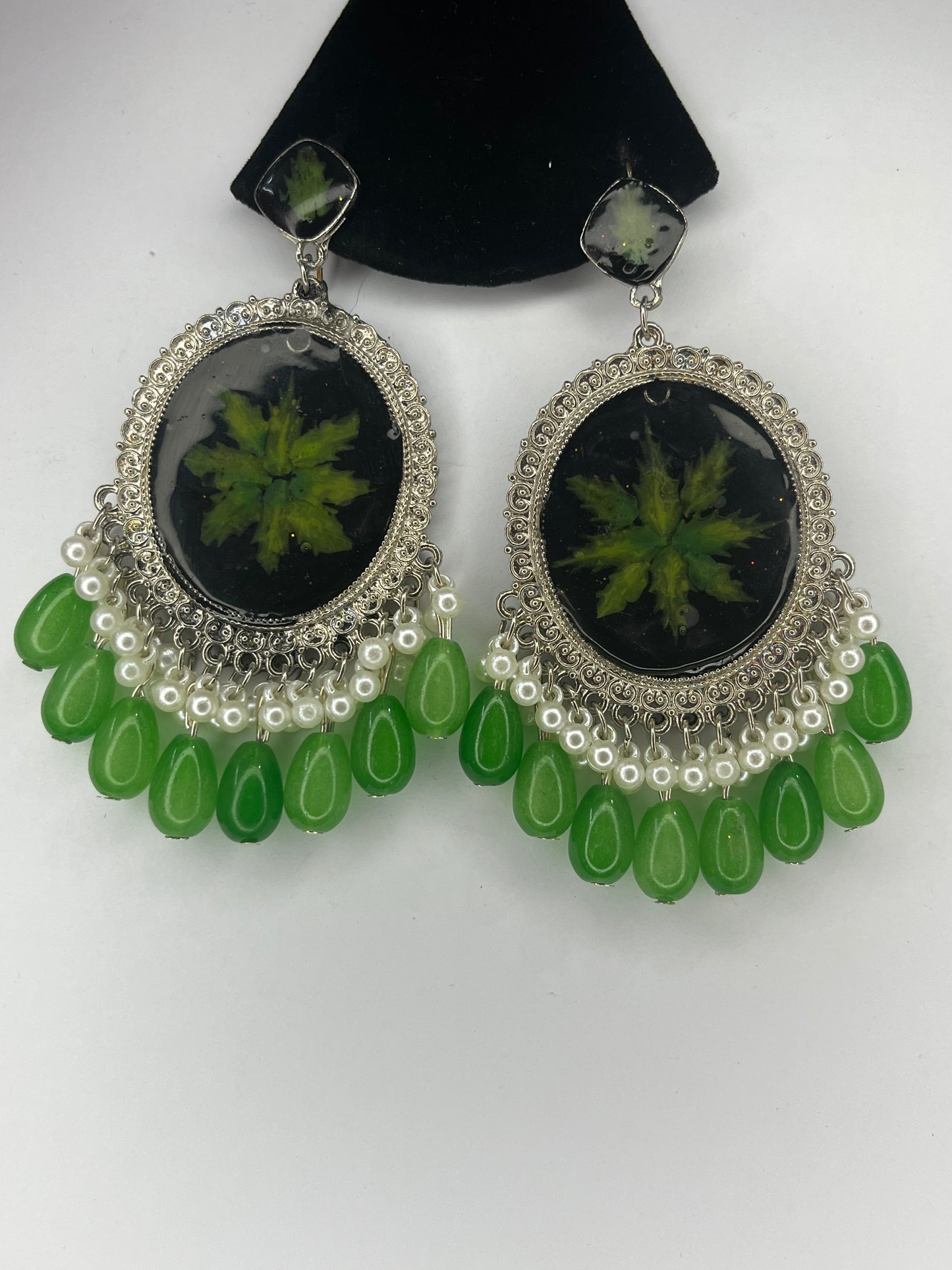 Round Resin Art Earrings