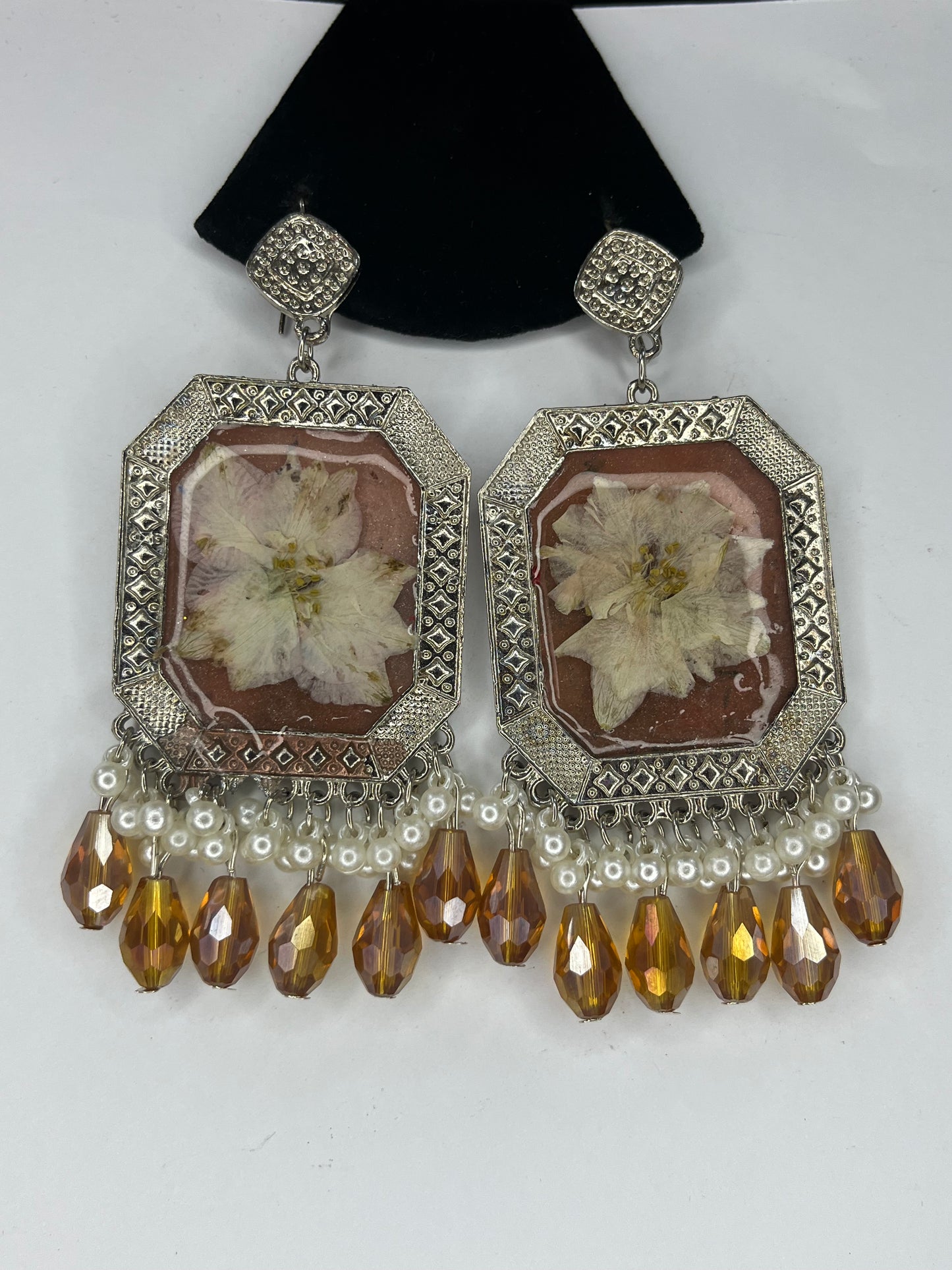 Square Resin Art Earrings