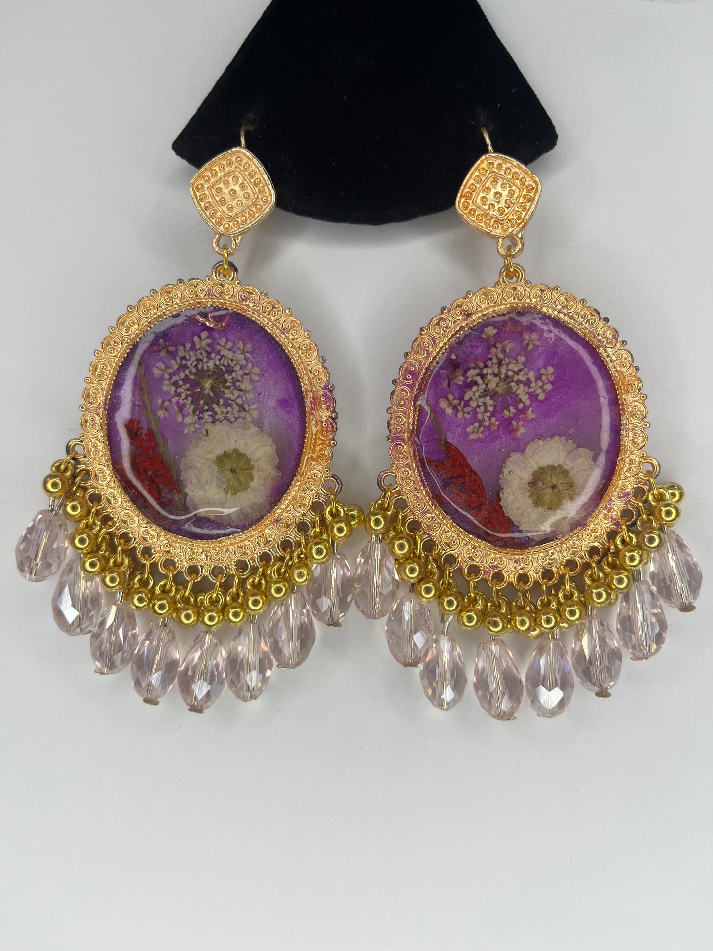 Round Resin Art Earrings
