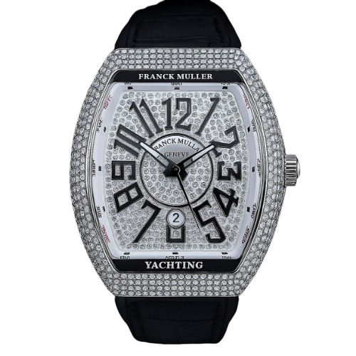 Johri Vision – Franck Muller Diamond Black Leather Strap Watch