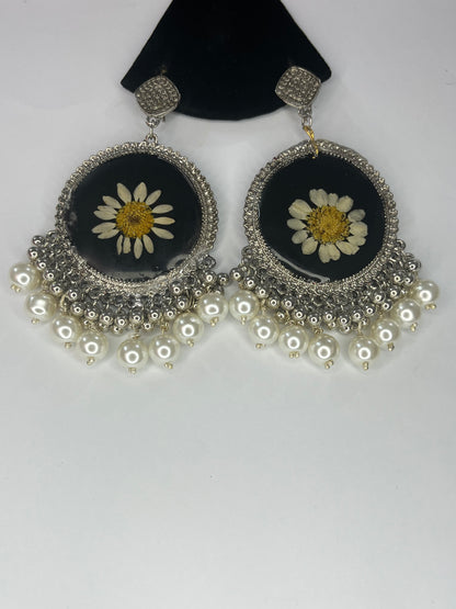 Round Resin Art Earrings