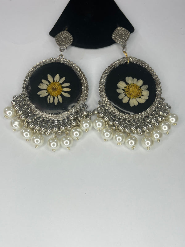 Round Resin Art Earrings