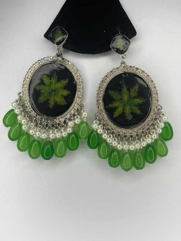 Round Resin Art Earrings