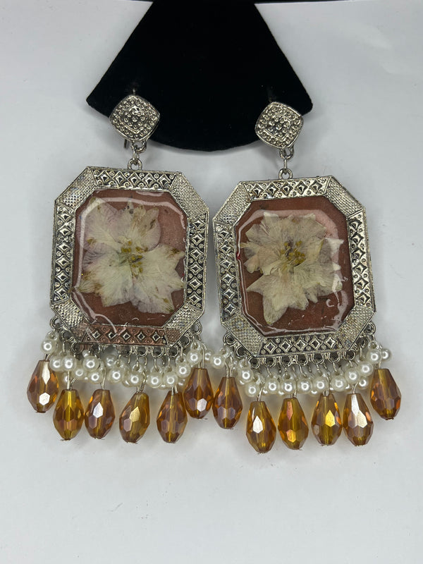 Square Resin Art Earrings