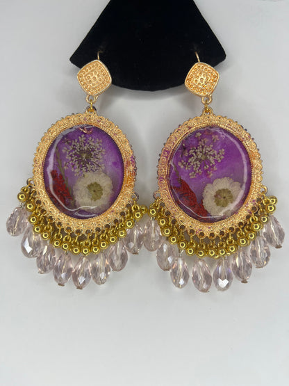 Round Resin Art Earrings