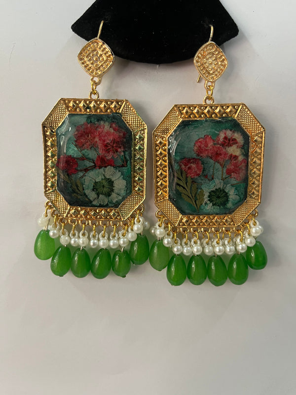 Square Resin Art Earrings