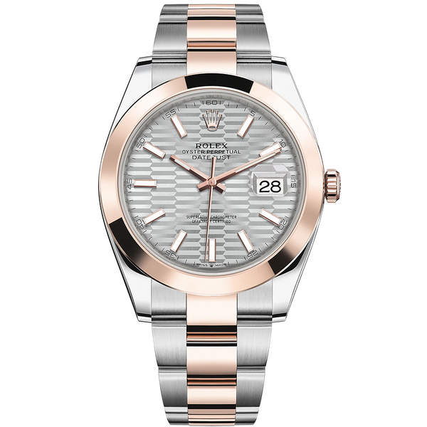 Rolex Datejust 41mm Silver, Fluted Motif Dial Smooth Bezel 126301