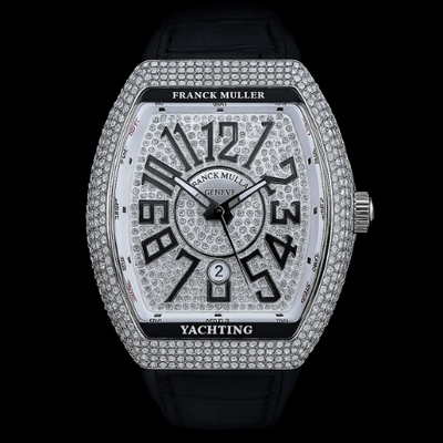 Johri Vision – Franck Muller Diamond Black Leather Strap Watch